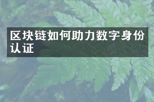 区块链如何助力数字身份认证