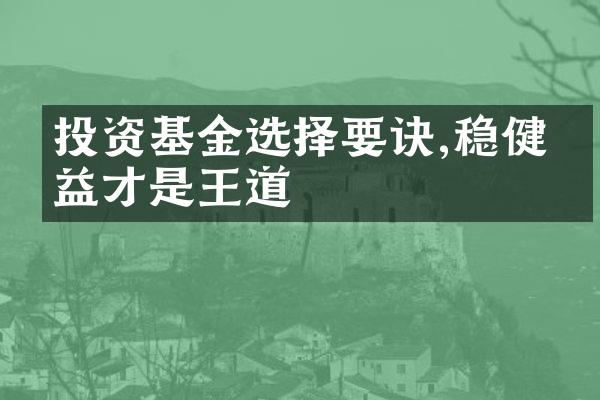 投资基金选择要诀,稳健收益才是王道