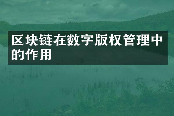 区块链在数字版权管理中的作用