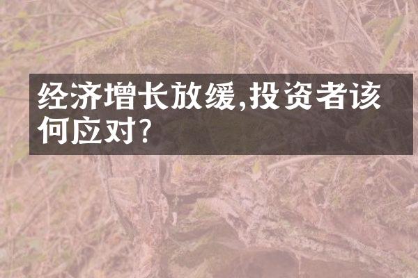 经济增长放缓,投资者该如何应对?