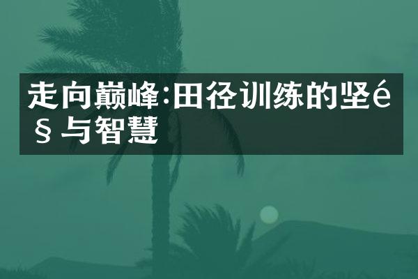 走向巅峰:田径训练的坚韧与智慧