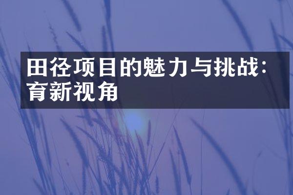 田径项目的魅力与挑战:体育新视角