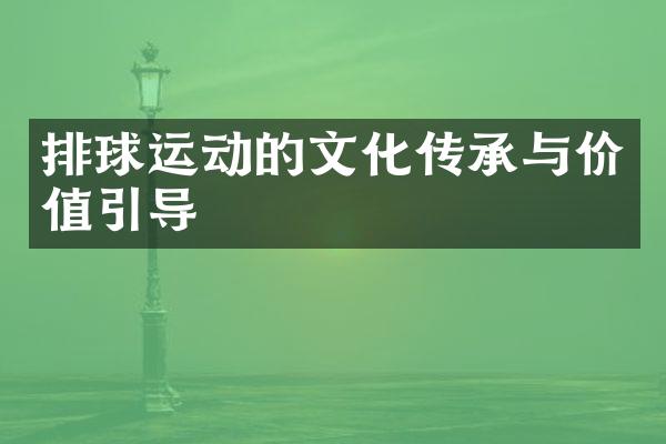 排球运动的文化传承与价值引导