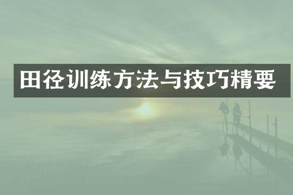 田径训练方法与技巧精要