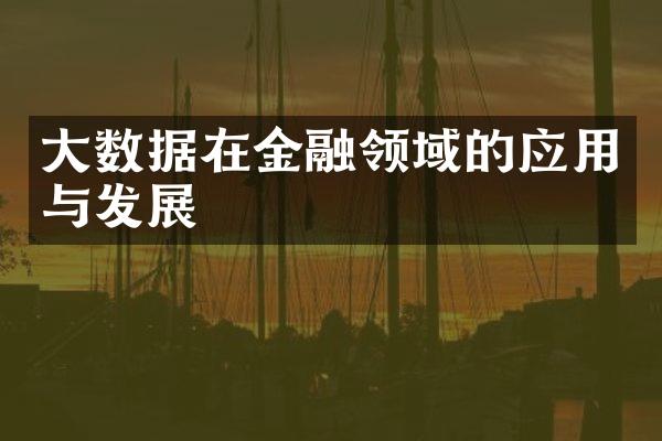 大数据在金融领域的应用与发展