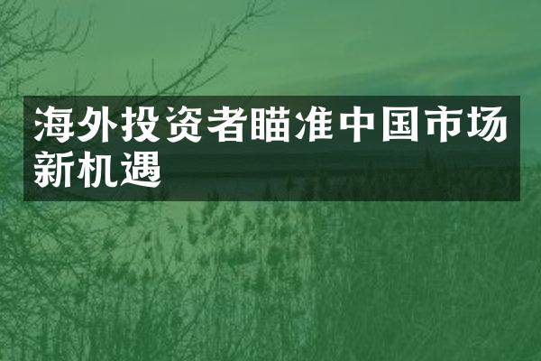 海外投资者瞄准中国市场新机遇