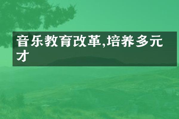 音乐教育改革,培养多元人才