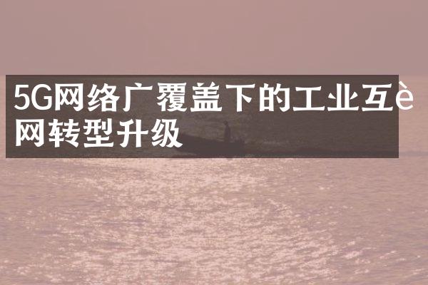 5G网络广覆盖下的工业互联网转型升级