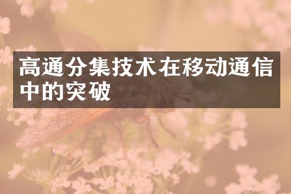 高通分集技术在移动通信中的突破