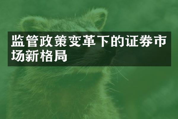 监管政策变革下的证券市场新格局