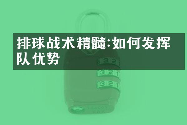 排球战术精髓:如何发挥团队优势