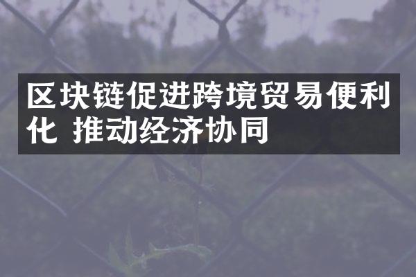 区块链促进跨境贸易便利化 推动经济协同