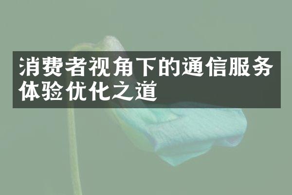 消费者视角下的通信服务体验优化之道