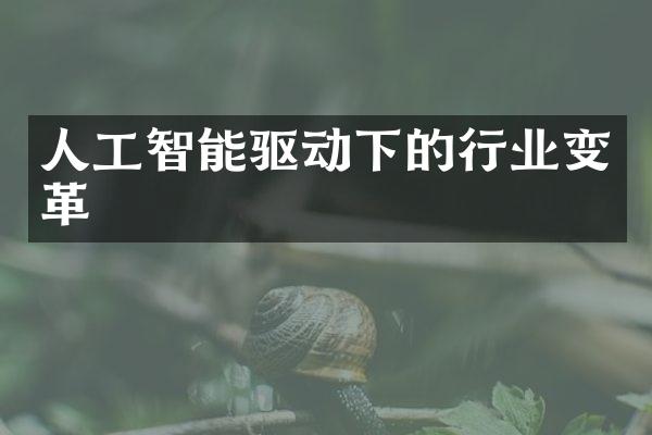 人工智能驱动下的行业变革