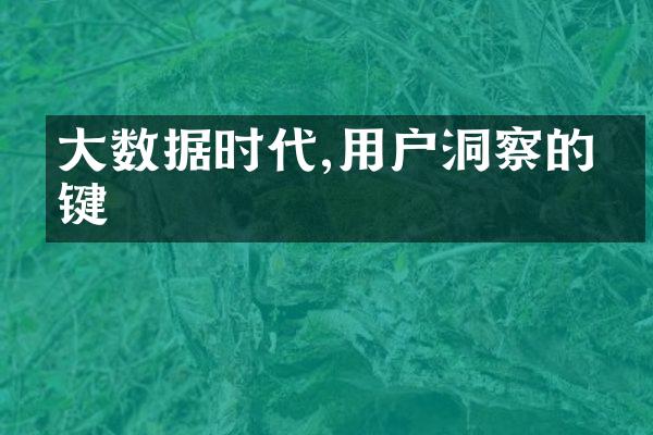 数据时代,用户洞察的关键