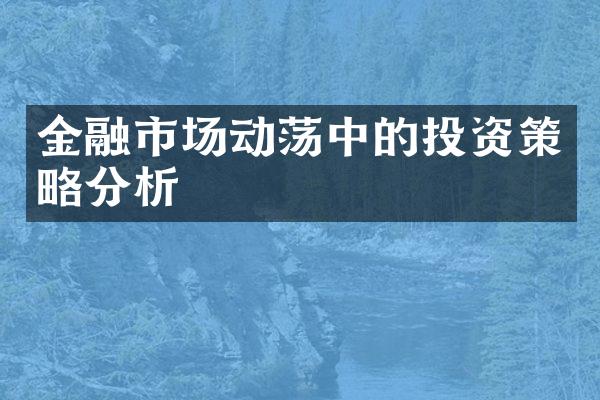 金融市场动荡中的投资策略分析