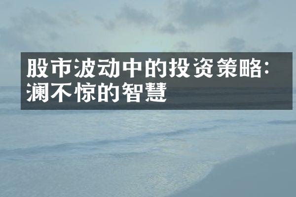 股市波动中的投资策略:波澜不惊的智慧