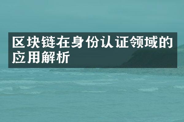 区块链在身份认证领域的应用解析