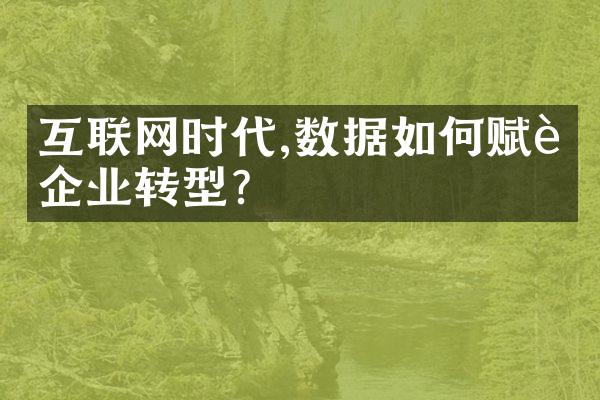 互联网时代,数据如何赋能企业转型?