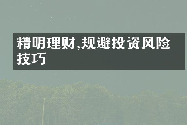 精明理财,规避投资风险的技巧