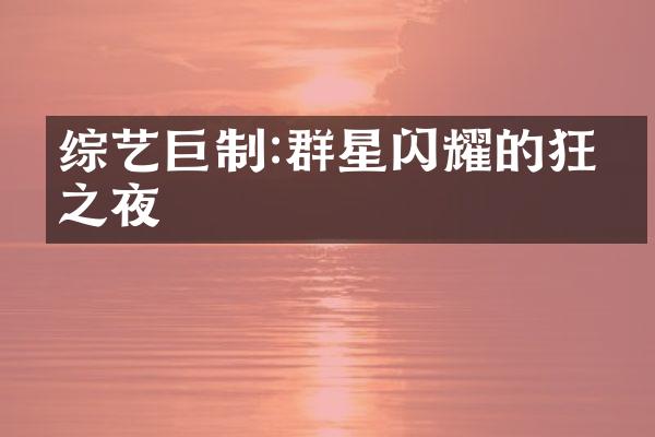 综艺巨制:群星闪耀的狂欢之夜