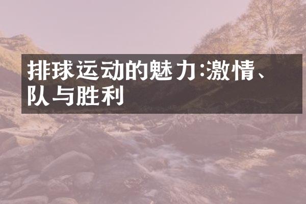 排球运动的魅力:激情、团队与胜利