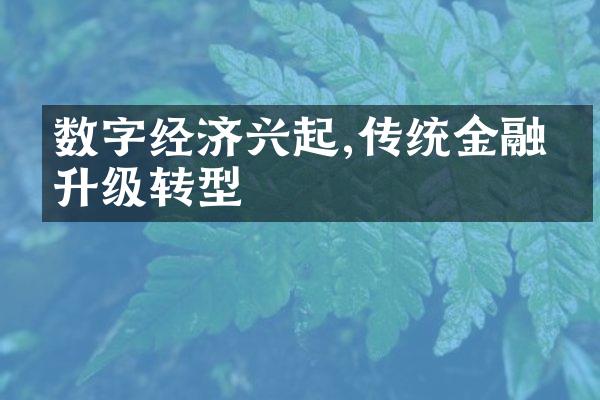 数字经济兴起,传统金融业升级转型