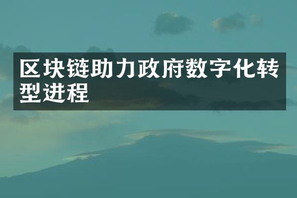 区块链助力政府数字化转型进程