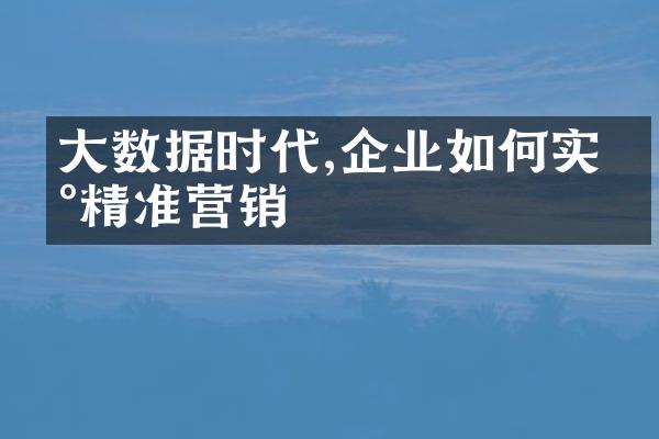 大数据时代,企业如何实现精准营销