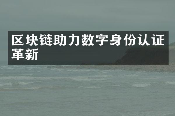 区块链助力数字身份认证革新