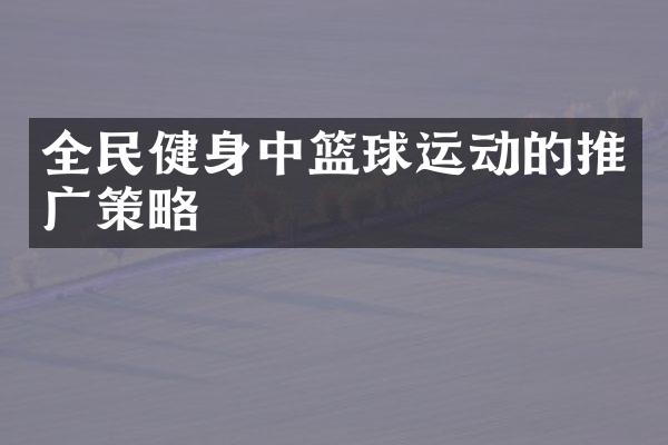 全民健身中篮球运动的推广策略