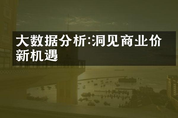 大数据分析:洞见商业价值新机遇