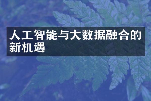 人工智能与大数据融合的新机遇