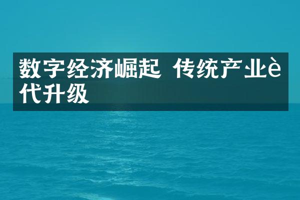 数字经济崛起 传统产业迭代升级