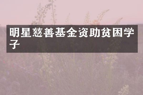 明星慈善基金资助贫困学子