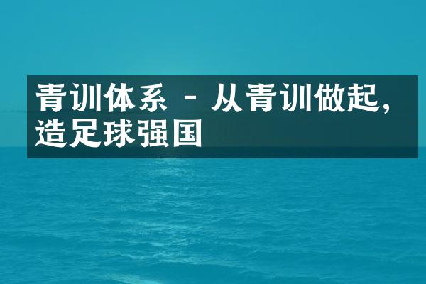 青训体系 - 从青训做起,打造足球强国