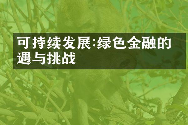 可持续发展:绿色金融的机遇与挑战