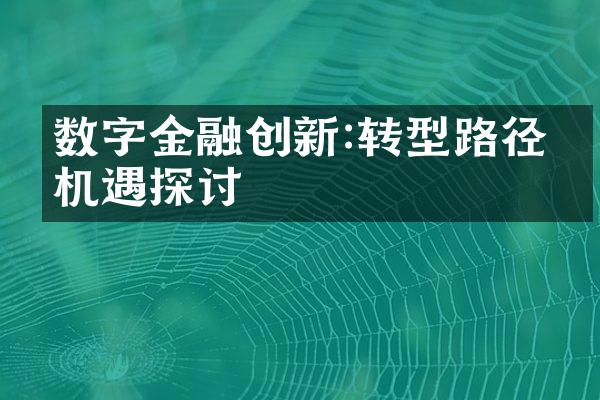 数字金融创新:转型路径与机遇探讨