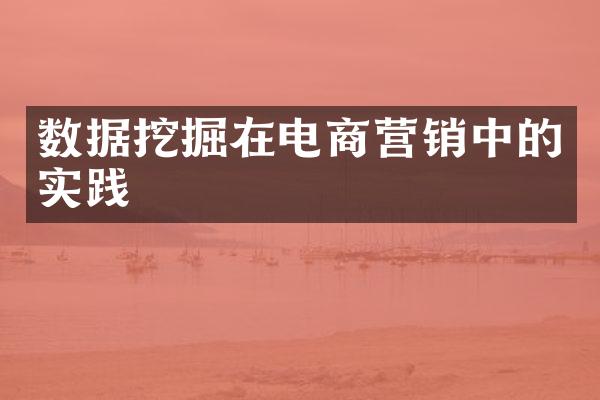 数据挖掘在电商营销中的实践