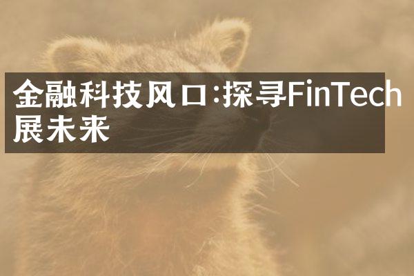 金融科技风口:探寻FinTech发展未来