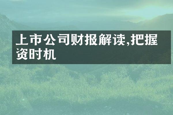 上市公司财报解读,把握投资时机