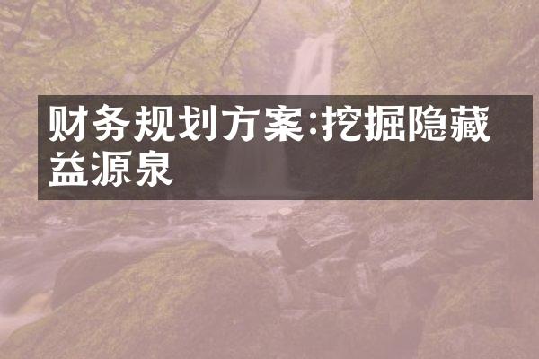 财务规划方案:挖掘隐藏收益源泉