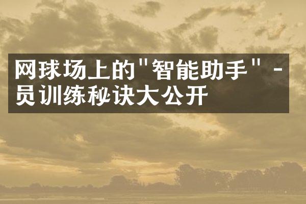 网球场上的"智能助手" - 球员训练秘诀大公开