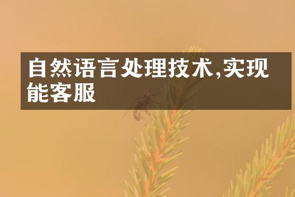 自然语言处理技术,实现智能客服