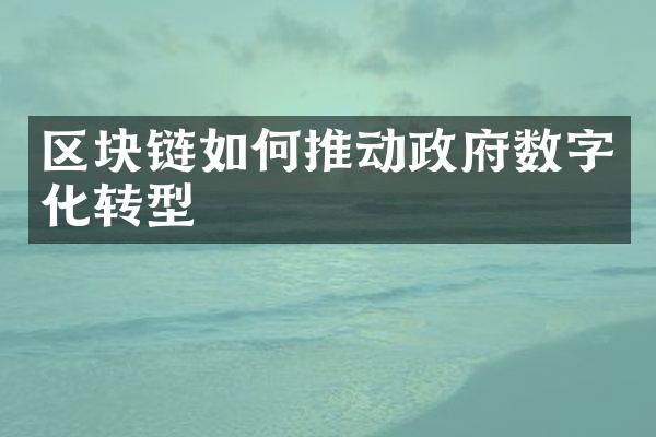 区块链如何推动政府数字化转型