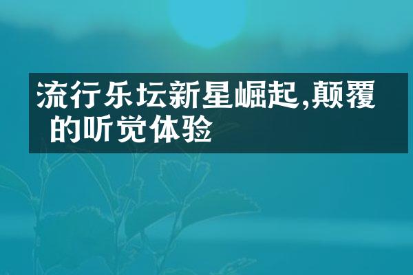 流行乐坛新星崛起,颠覆你的听觉体验