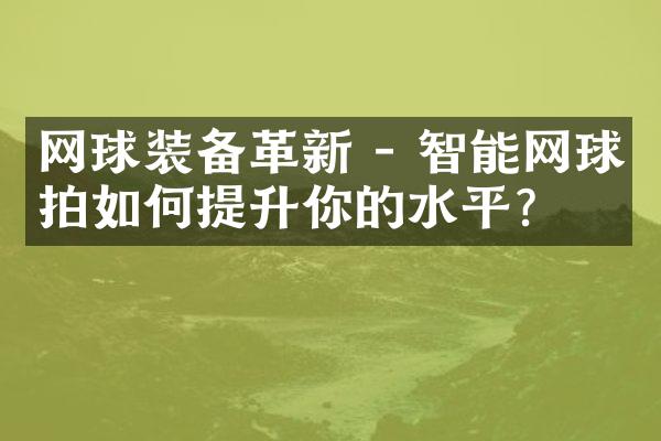 网球装备革新 - 智能网球拍如何提升你的水平?