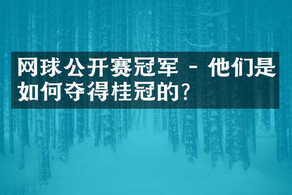 网球公开赛冠军 - 他们是如何夺得桂冠的?