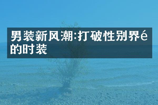 男装新风潮:打破性别界限的时装