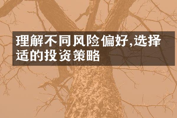 理解不同风险偏好,选择合适的投资策略